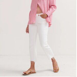 Hatch Crop Maternity Jean in True White Size 27